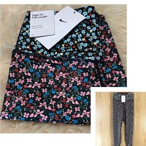 NWT Nike Floral Print Tight Fit Full Length Leggings
